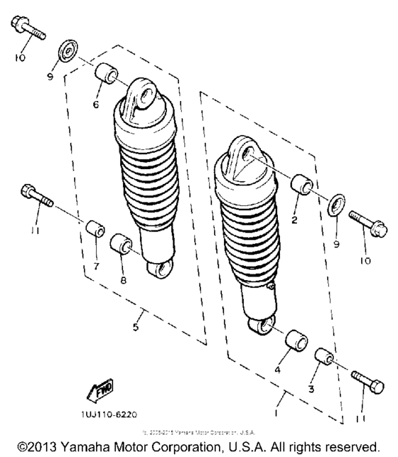 YX600U Амортизаторы задние