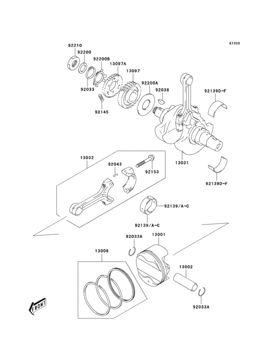 LV1000 Коленвал и поршни