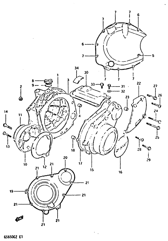 Crankcase cover ass`y  (v