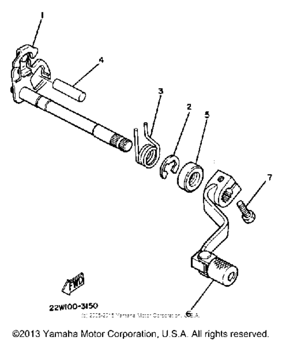 YZ80K Shift shaft pedal