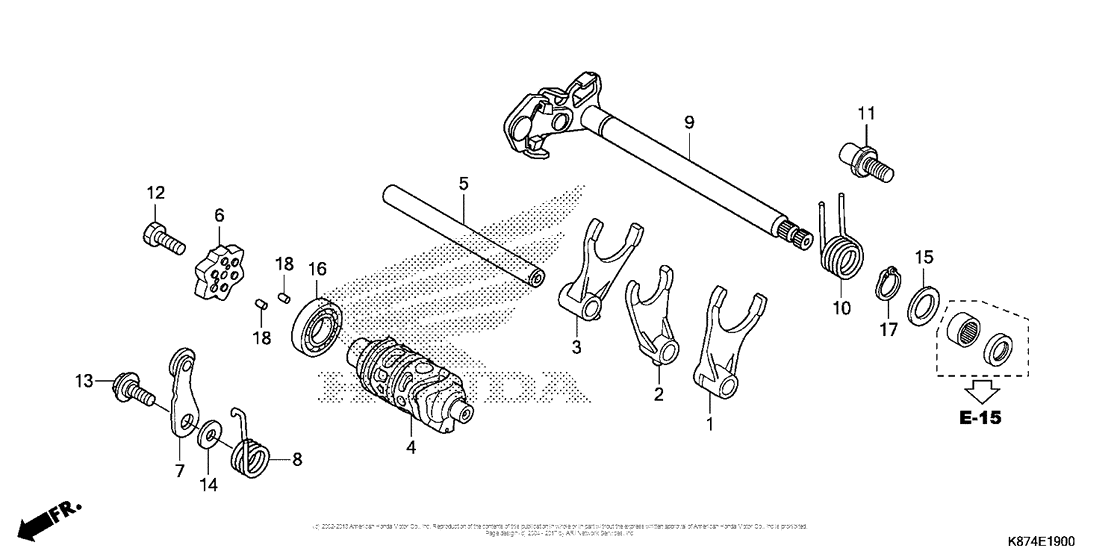 CMX300 (ABS) Вилка переключения передач