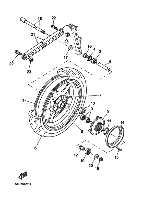 Rear wheel complete assy