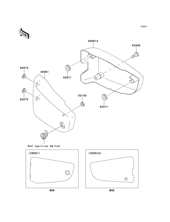 VN1500 Боковые обтекатели