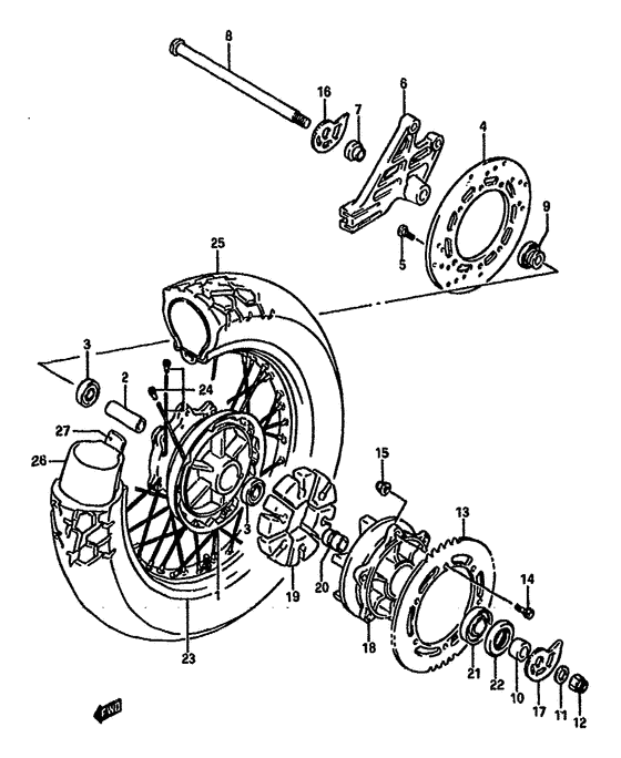 Rear wheel complete assy