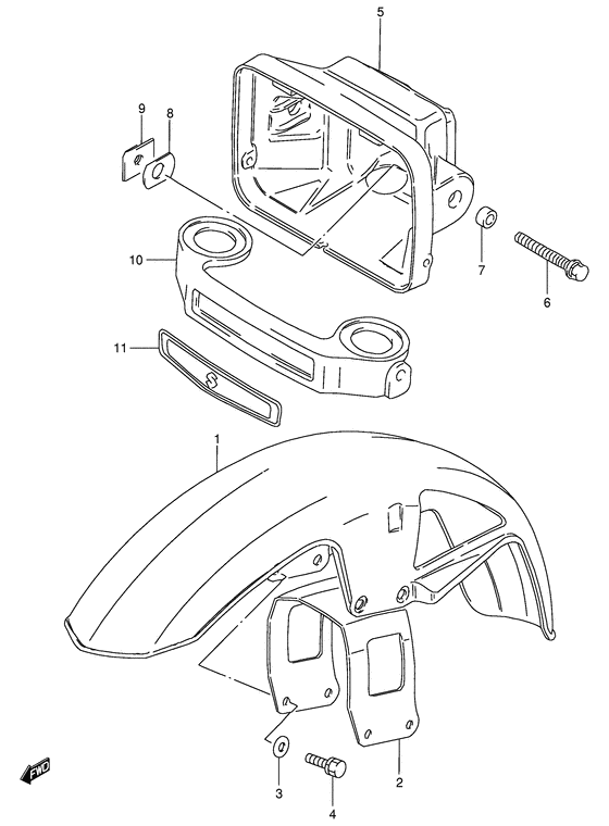 Front fender - headlamp housing