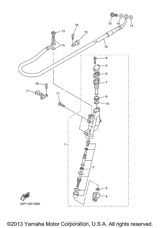 YZ250FAB Задний торм цилиндр