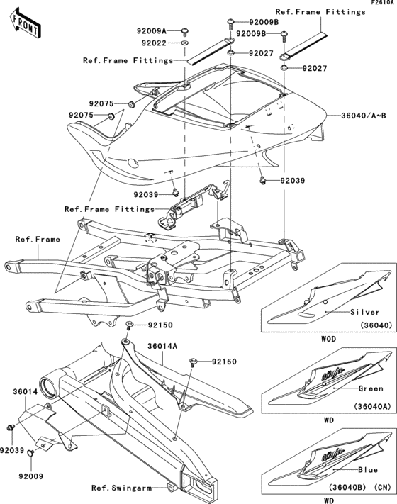 Side covers/chain cover(zx900-f2)
