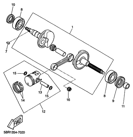 YQ50 Vilebrequin piston