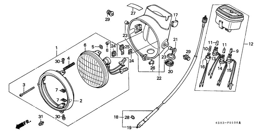 Headlight/meter