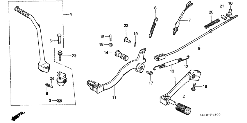 Change pedal/brake pedal/ kick starter arm