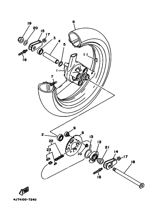 Rear wheel complete assy