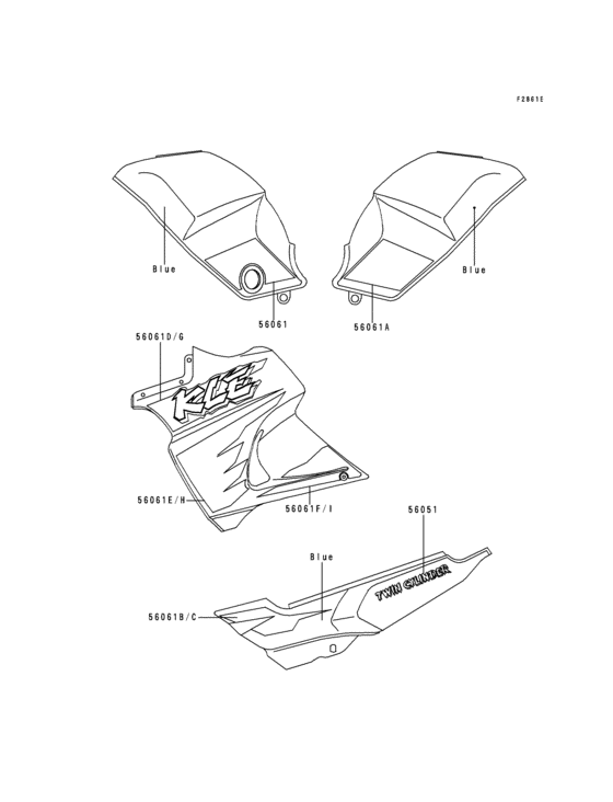 KLE500 Decals(blue)(kle500-a7 / a8)