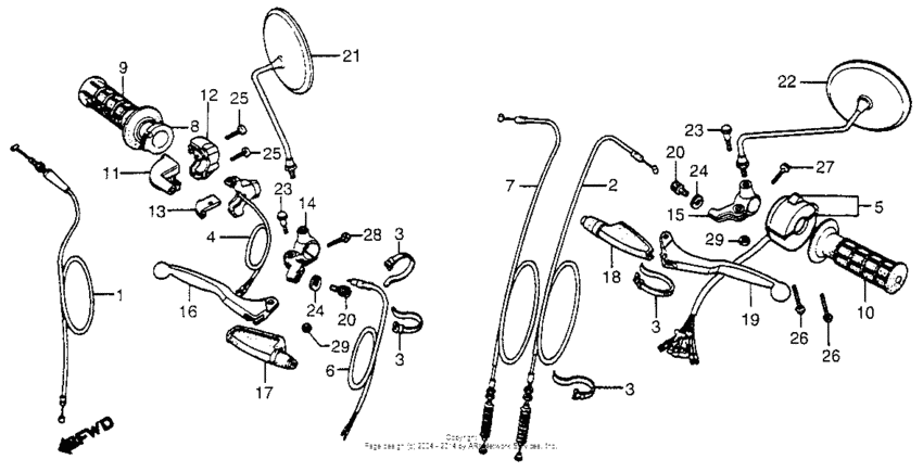 Handle lever + switch + cable