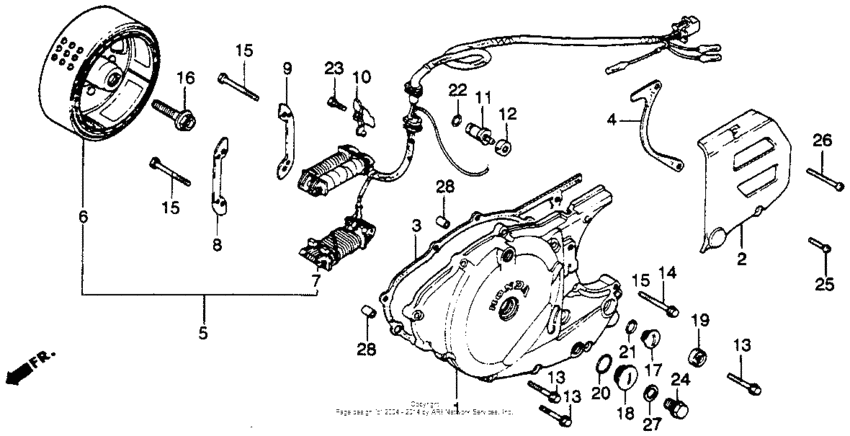Left crankcase cover alternator + left 78-81