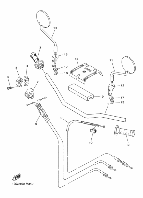 Steering handle & cable