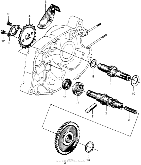 Mainshaft + countershaft