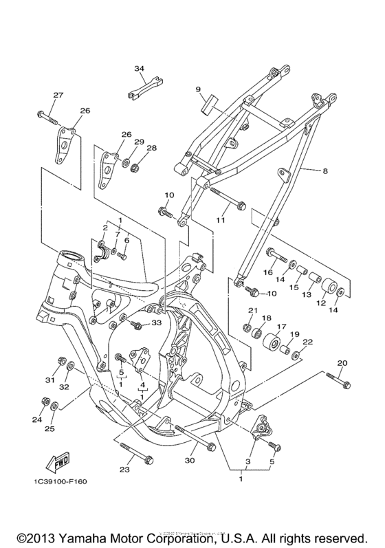 YZ125B1 Рама
