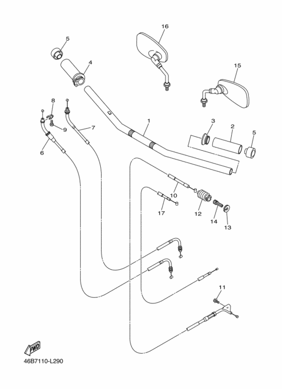 Steering handle & cable