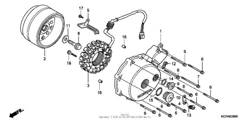 Left crankcase cover + generator