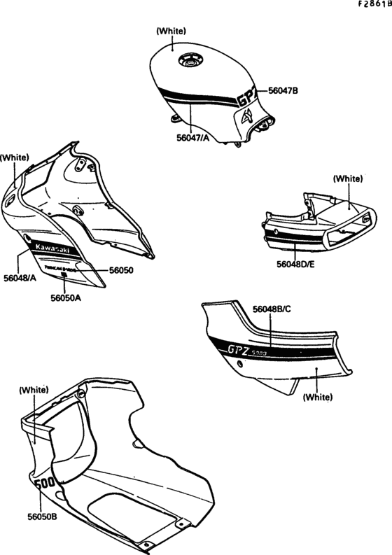 EX500 Decal(white)(ex500-b1)
