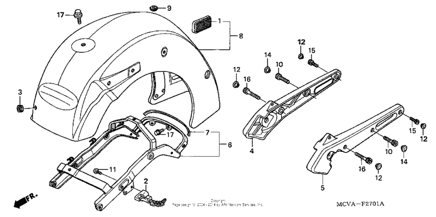 Rear fender + grab rail (2)