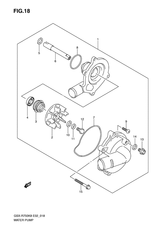 GSX-R750 Водяной насос