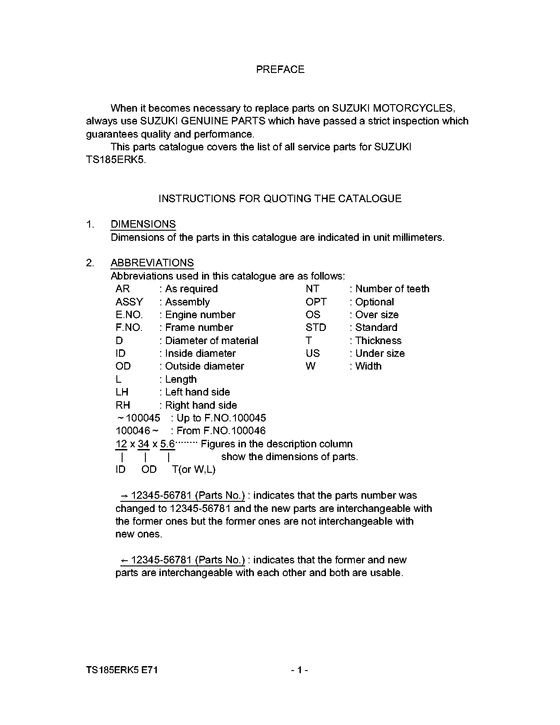 TS185 Catalog preface