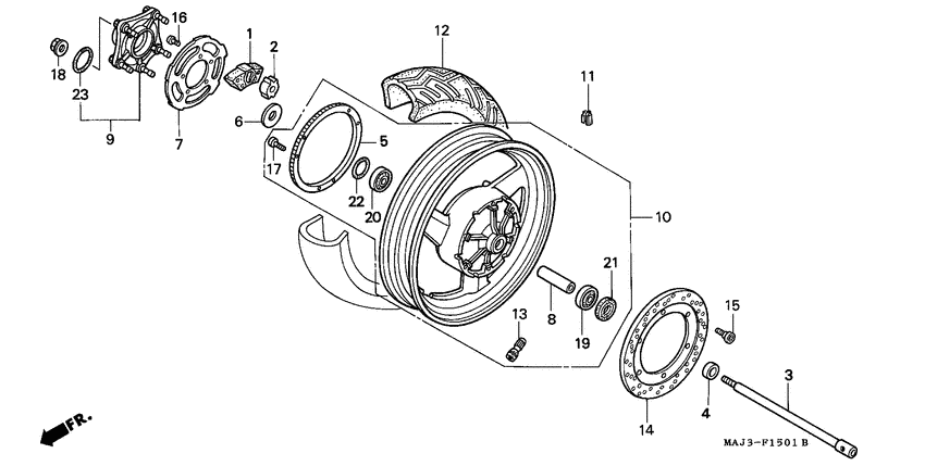 Rear wheel complete assy