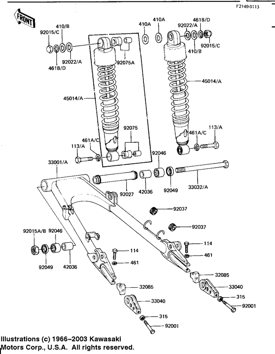 Swing arm/shock absorbers