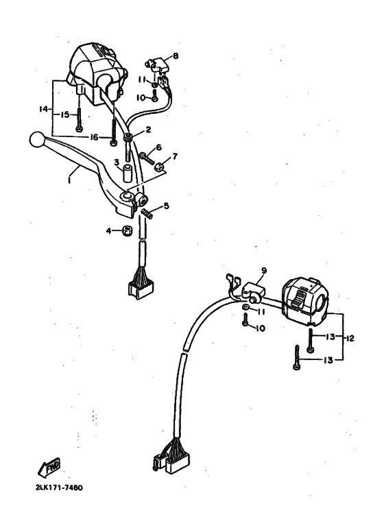 FZR1000 FZR1000U Interruptor  manillar&palanc