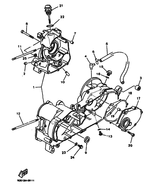 YP125E Картер двигателя