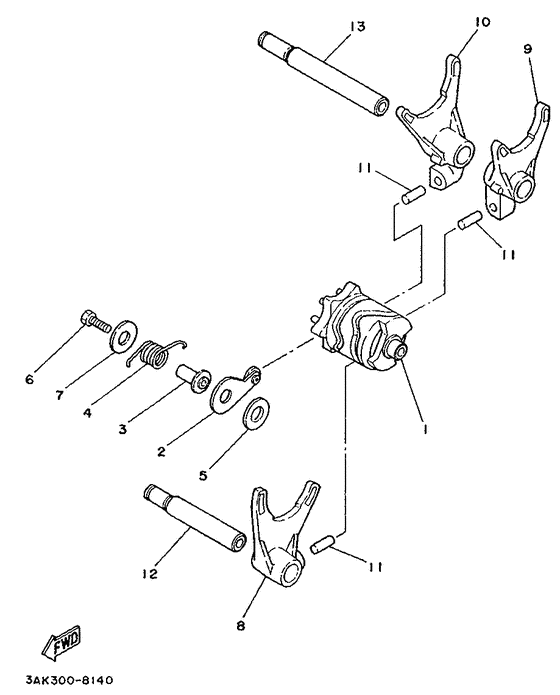 Shift cam. fork