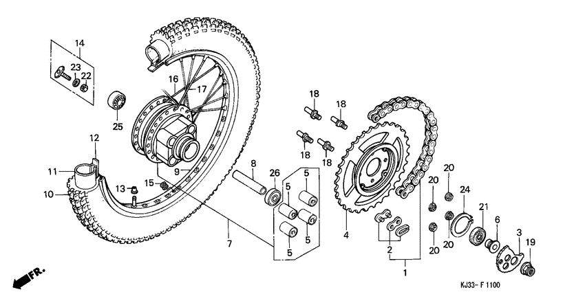Rear wheel complete assy