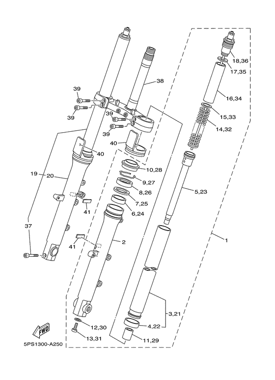 TDM900 Передняя вилка