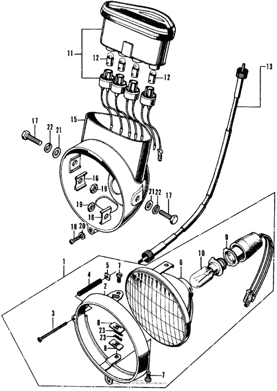 Headlight + speedometer k0