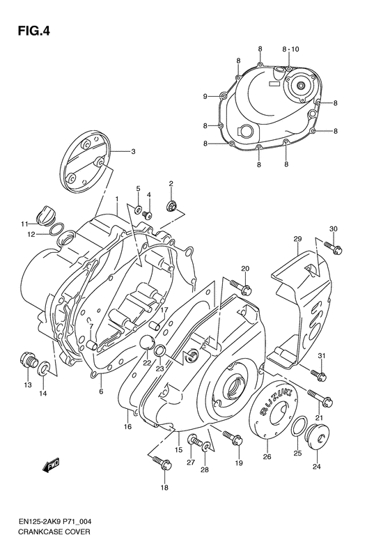 Crankcase cover ass`y  (v