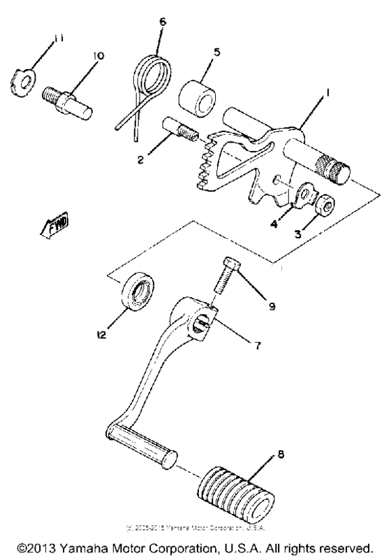 Shift shaft-pedal