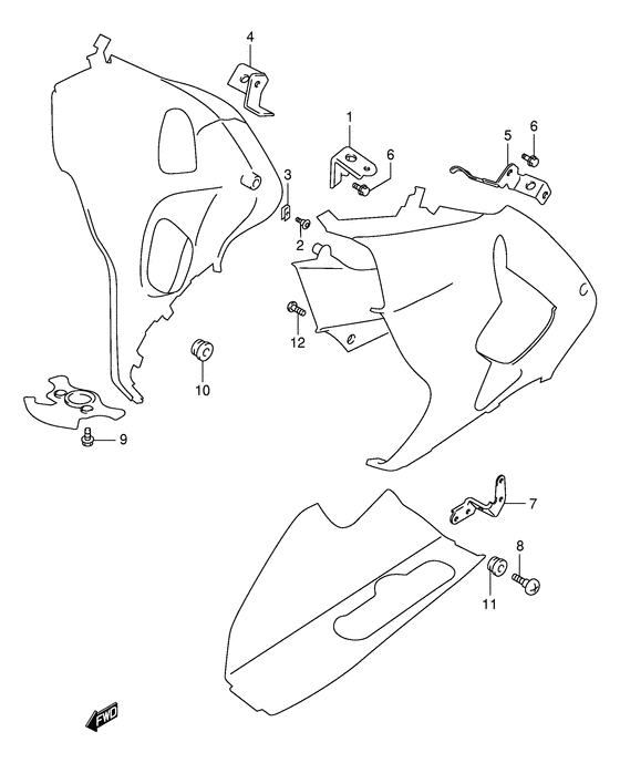 Under cowl installation parts