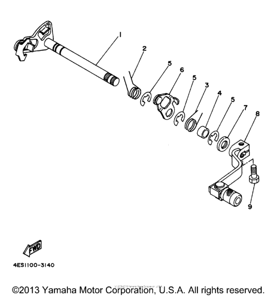 YZ80J1 Вал переключения