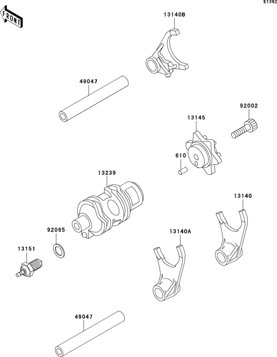 KL650 Валы и вилки переключения передач