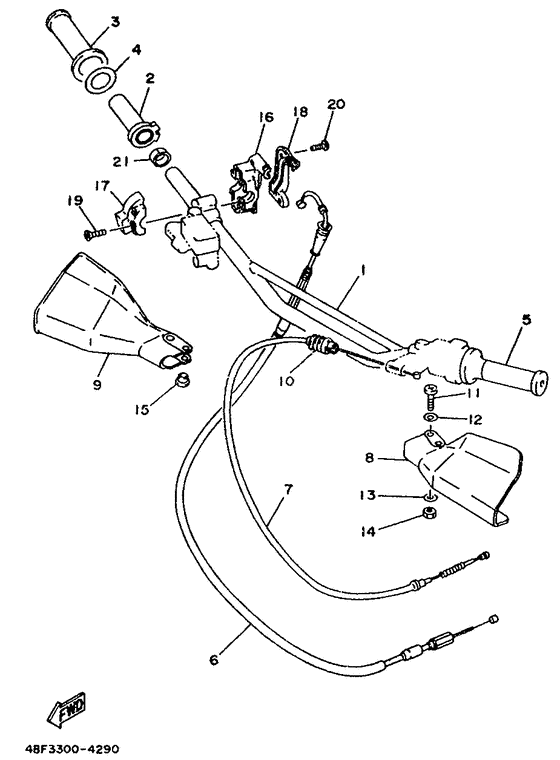 Steering handle. cable