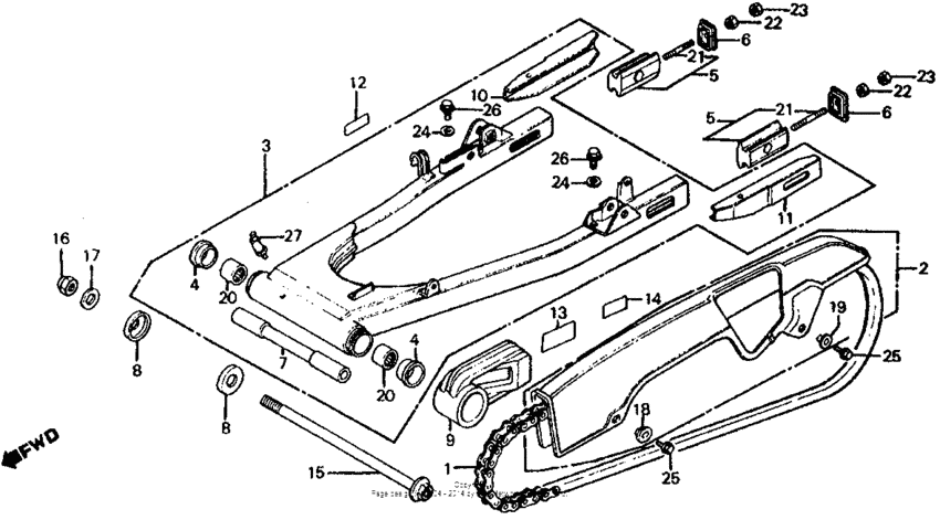Swingarm + chain case