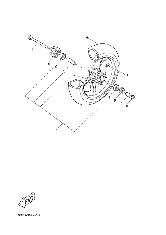 YQ100 Переднее колесо