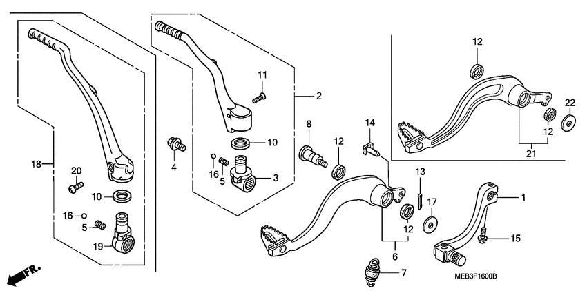Pedal/kick starter arm