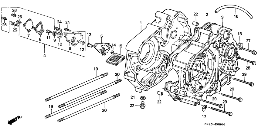 Crankcase/oil pump
