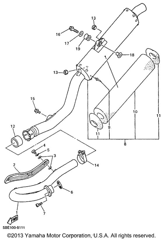 YZ400FL Выхлопная система