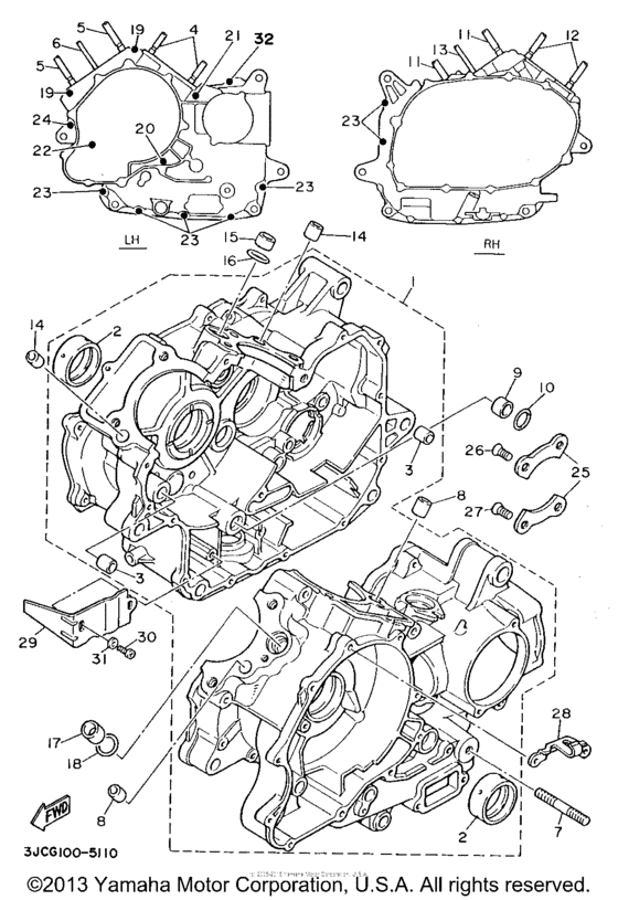 XV535SG Картер двигателя