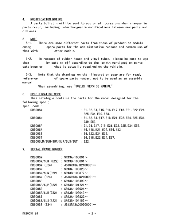 DR800 Catalog preface