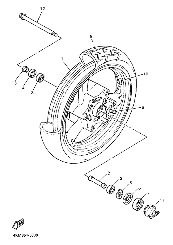 XJ900S Переднее колесо