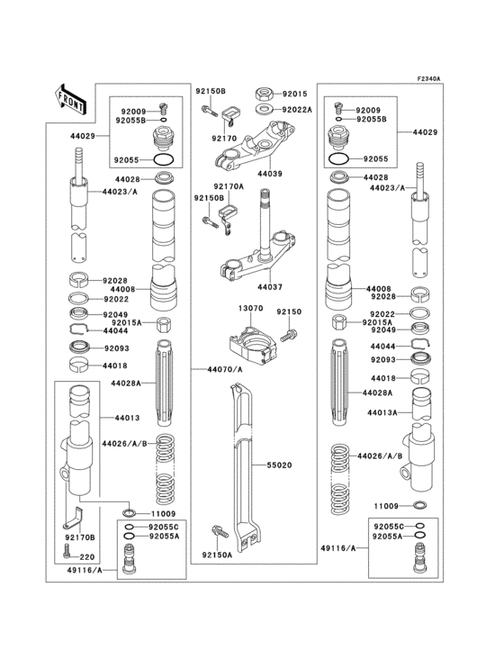 Front fork(1/2)(kx80-t2/t3)